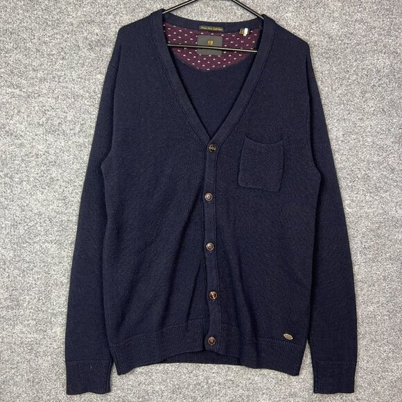 Scotch Soda‎ Sweater Mens Large Cardigan Wool Pocket Lambwool - Picture 1 of 7